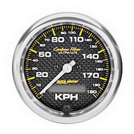 Picture of Autometer Carbon Fiber 85.7mm 190 KPH Range Speedometer Elect. Programmable Gauge