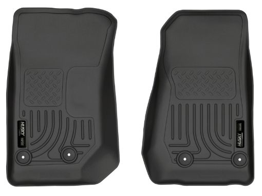 Picture of Husky Liners 14 Jeep Wrangler 24 Door Weatherbeater Black Front Floor Liners