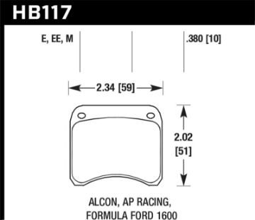 Picture of Hawk AP Racing CP3696 Black Race Brake Pads