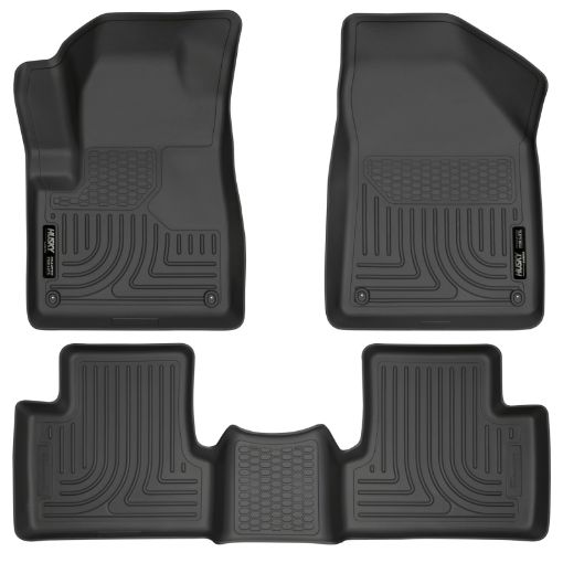 Picture of Husky Liners 14 Jeep Cherokee WeatherBeater Black Front and Second Seat Floor Liners
