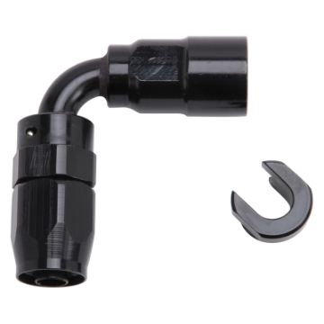 Picture of Russell Performance 38in SAE Quick Disc Female to - 6 Hose Black 90 Degree Hose End