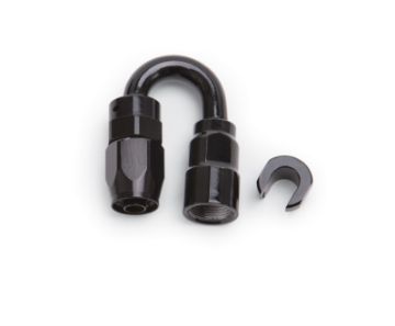 Picture of Russell Performance 38in SAE Quick Disc Female to - 6 Hose Black 180 Degree Hose End