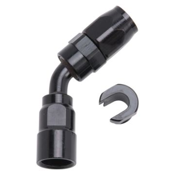Picture of Russell Performance 516in SAE Quick Disc Female to - 6 Hose Black 45 Degree Hose End