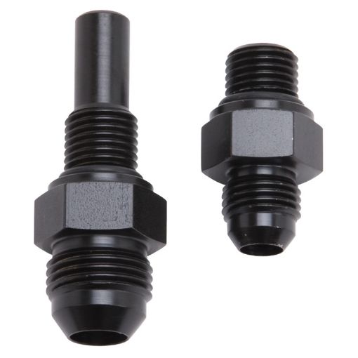 Picture of Russell Performance - 6 AN to 4L80 Transmission Ports Adapter Fittings (Qty 2) - Black Zinc
