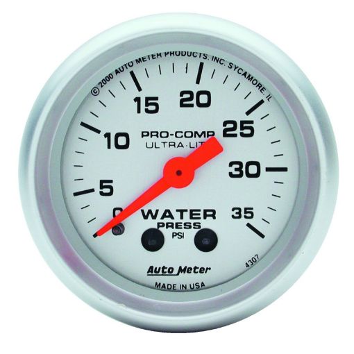 Picture of Autometer Ultra - Lite 52mm 35 PSI Mechanical Water Pressure Gauge