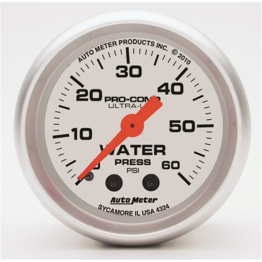 Picture of Autometer Ultra - Lite 52mm 60 PSI Mechanical Water Pressure Gauge