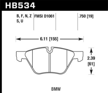 Picture of Hawk 08 - 12 BMW 128i 06 325i325Xi 07 328i328Xi 06 330i330Xi Front HT - 10 Race Brake Pads