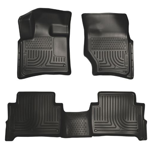 Picture of Husky Liners 07 - 14 Audi Q7 Weatherbeater Black Front 2nd Seat Floor Liners