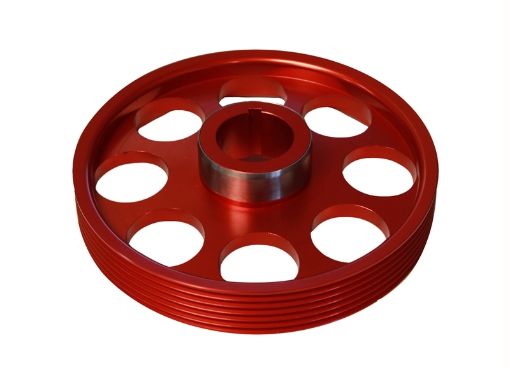 Picture of Torque Solution Lightweight Crank Pulley (Red) Hyundai Genesis Coupe 3.8 2010