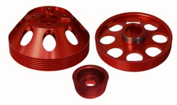 Picture of Torque Solution Lightweight WPCrankAlt Pulley Combo (Red) Hyundai Genesis Coupe 3.8 2010