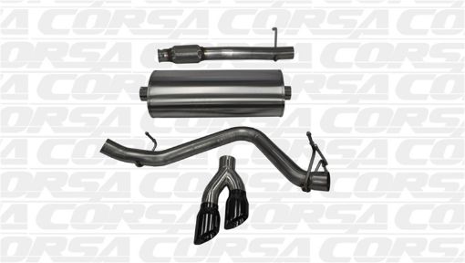 Picture of Corsa 14 - 19 GMC SierraChevy Silv 1500 Reg. CabLong Bed 5.3L V8 Black Sport Single Side CB Exhaust