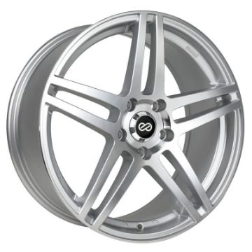 Picture of Enkei RSF5 18x8 40mm Offset 5x100 Bolt Pattern 72.6mm Bore Dia Silver Machined Wheel