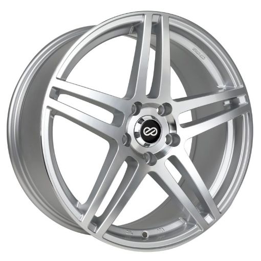 Picture of Enkei RSF5 18x8 40mm Offset 5x100 Bolt Pattern 72.6mm Bore Dia Silver Machined Wheel