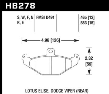 Picture of Hawk Lotus Elise 12mm Ht - 10 Rear Race Brake Pads