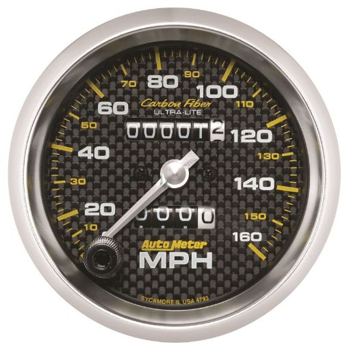 Picture of Autometer 3 - 38in Carbon Fiber 0 - 160MPH Mechanical Speedometer