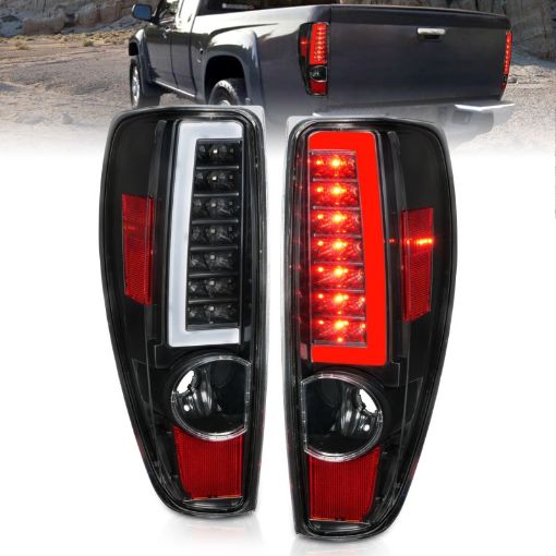 Picture of ANZO 2004 - 2012 Chevrolet Colorado GMC Canyon LED Tail Lights w Light Bar Black Housing
