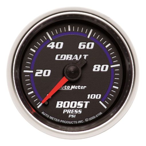 Picture of Autometer Cobalt 52mm 0 - 100psi Mechanical Boost Gauge