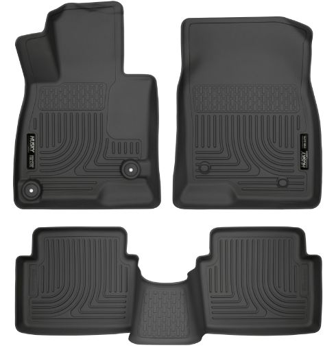 Picture of Husky Liners WeatherBeater 14 Mazda 3 HatchSedan Front Second Row Black Floor Liners