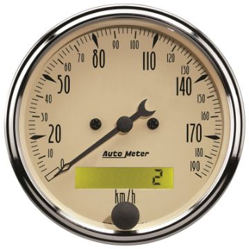 Picture of Autometer 3 - 18in 0 - 190kmh Antique Beige Elec. Programmable Speedometer