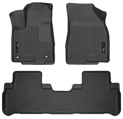 Picture of Husky Liners 14 Toyota Highlander Weatherbeater Black Front 2nd Seat Floor Liners