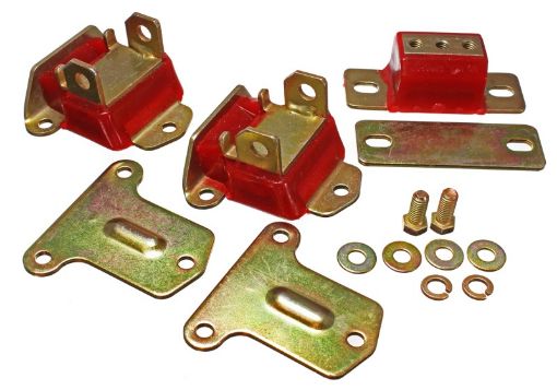 Picture of Energy Suspension 69 - 72 Camaro70 - 73 Monte Carlo Red Complete MotorTrans Mount Set Zinc Finish