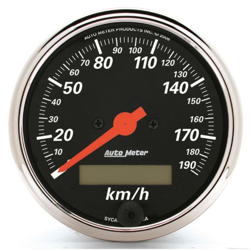 Picture of Autometer 3 - 18in Electric 0 - 190kmh Double Chrome Bezel Speedometer Gauge