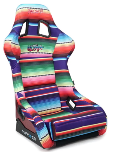 Picture of NRG FRP Bucket Seat PRISMA Serepi Edition W Red Pearlized Back Mexi - Cali Blanket Print - Large