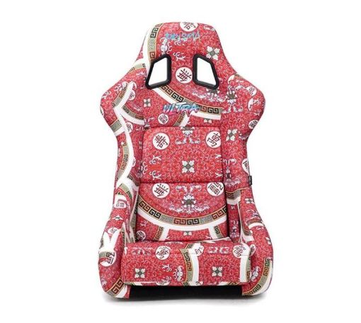 Picture of NRG FRP Bucket Seat PRISMA Oriental Longivity Plate Edition W Gold Pearlized Back - Large