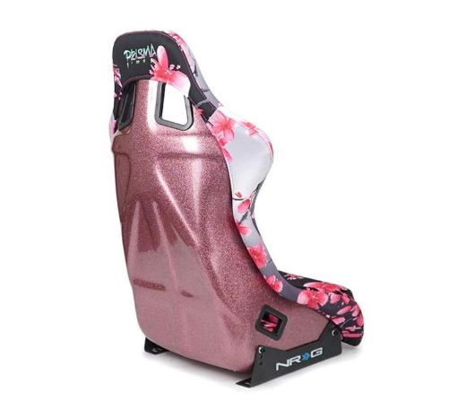 Picture of NRG FRP Bucket Seat PRISMA Japanese Cherry Blossom Edition W Pink Pearlized Back - Large