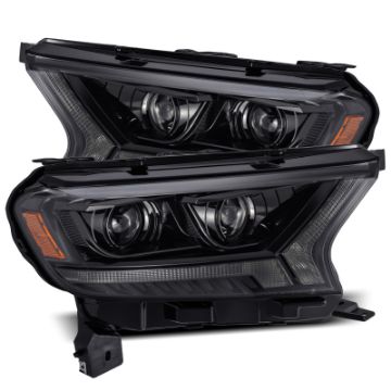 Picture of AlphaRex 19 - 21 Ford Ranger LUXX LED Proj Headlights Plank Style Alpha Black wSeq SignalDRL