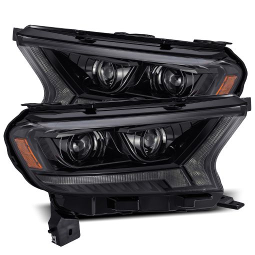 Picture of AlphaRex 19 - 21 Ford Ranger LUXX LED Proj Headlights Plank Style Alpha Black wSeq SignalDRL