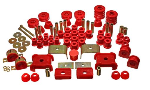 Picture of Energy Suspension 73 - 80 ChevyGMC 4WD (w Stock Front Springs) Red Hyper - flex Master Bushing Set