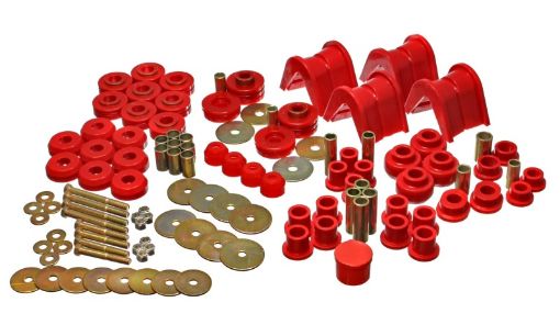 Picture of Energy Suspension 66 - 77 Ford Bronco 4WD (w 2 Deg C - Bushings) Red Hyper - Flex Master Bushing Set