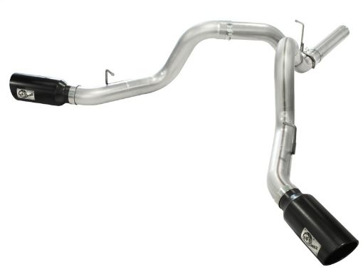 Picture of aFe MachForce XP Exhaust 4inch DP - Back All SS 2011 - 14 GM Diesel Trucks V8 - 6.6L LML Black Tips