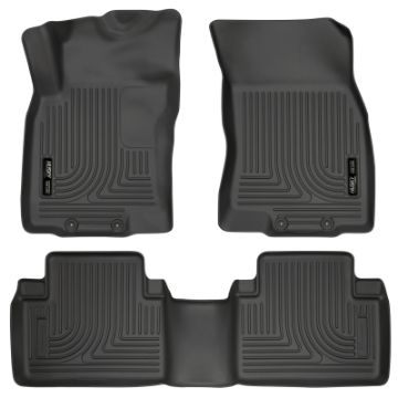 Picture of Husky Liners WeatherBeater 14 Nissan Rogue Front Second Row Black Floor Liners