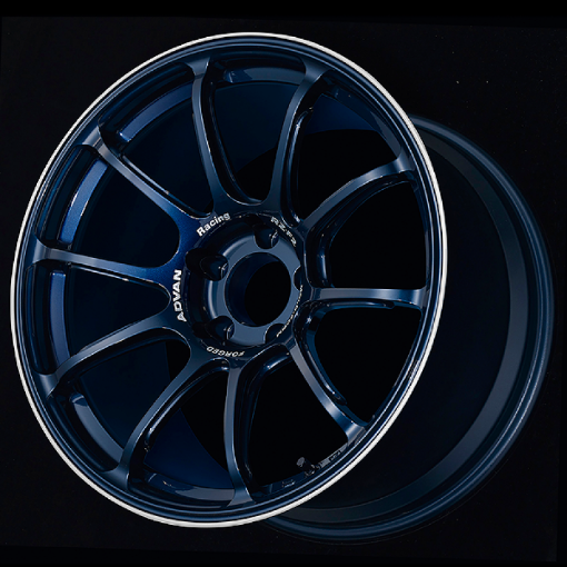 Picture of Advan RZ - F2 18x10.5 15 5 - 114.3 Racing Titanium Blue and Ring Wheel