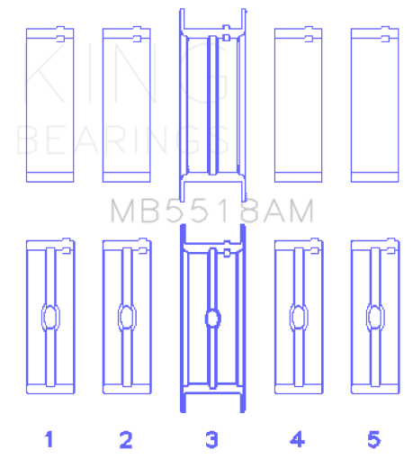 Picture of King AMC Jeep 390 401 (STD Size) Crankshaft Main Bearing Set