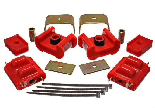 Picture of Energy Suspension 73 - 84 K5 Blazer 4WD Fullsize Red Complete MotorTrans Mount Set Zinc Finish