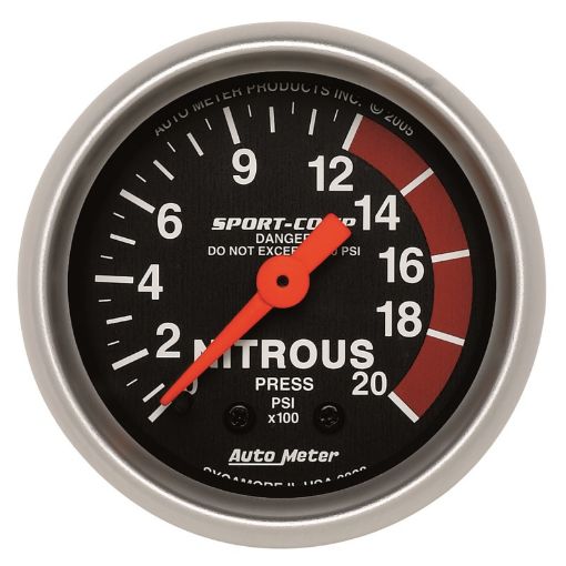 Picture of Autometer Sport - Comp 52mm 0 - 2000 PSI Mechanical Nitrous Pressure Gauge