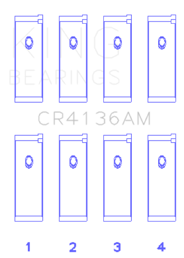 Picture of King 91 - 02 Nissan SR20DE L4 DOHC 16 Valves (Size 0.25) Rod Bearing Set