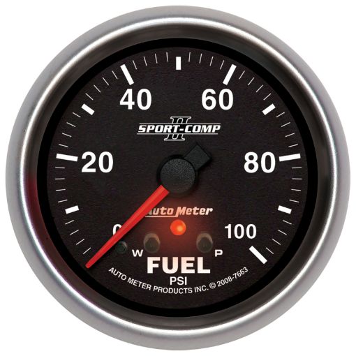 Picture of Autometer Sport - Comp II 2 - 58in 0 - 100 PSI Full Sweep Electronic Fuel Pressure Gauge
