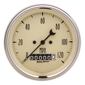 Picture of Autometer 3 - 38in 120mph Antique Beige Elec. Programmable Speedometer w Wheel Odometer