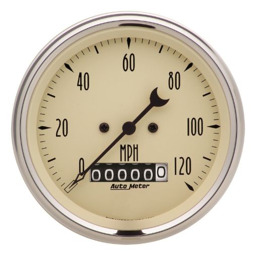 Picture of Autometer 3 - 38in 120mph Antique Beige Elec. Programmable Speedometer w Wheel Odometer