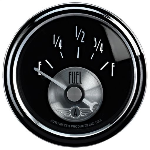 Picture of Autometer Prestige Series Black 52mm 0 - 90OHM Short Sweep Electronic Fuel Level Gauge