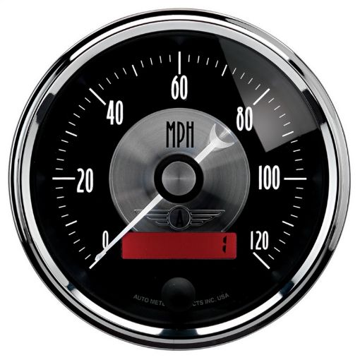 Picture of Autometer Prestige Series Black 3 - 38in 120mph Electric Programmable Speedometer wLCD Odometer
