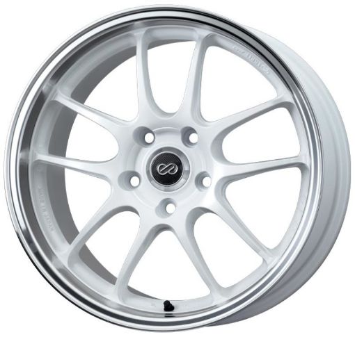 Picture of Enkei PF01SS 17x9 5x114.3 48mm Offset 75mm Bore Diameter White with Machined Lip Wheel