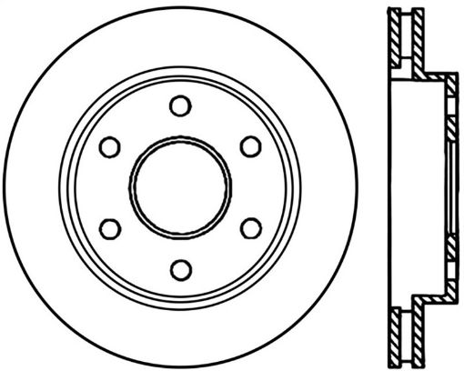 Picture of StopTech 02 - 06 Cadillac Escalade Chevrolet Avalanche 1500 Front Left Slotted Cryo Rotor