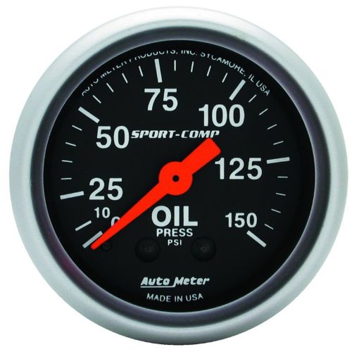Picture of Autometer Sport Comp 52mm Mechanical 0 - 150 PSI Oil Pressure Gauge