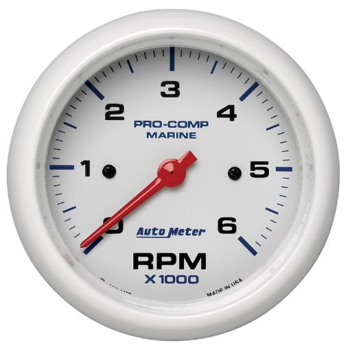 Picture of Autometer Marine White Ultra - Lite Gauge 3 - 38in Tachometer 6K RPM