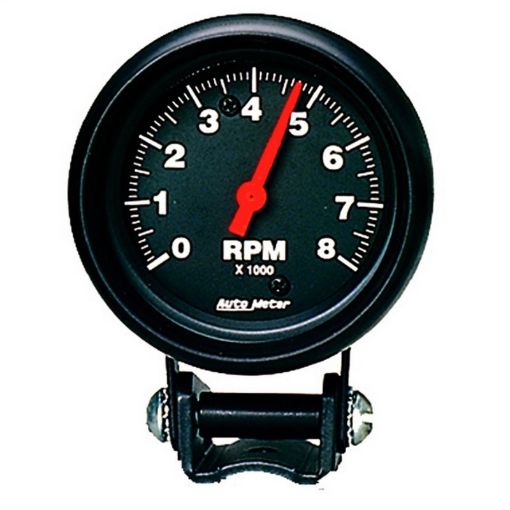 Picture of Autometer Black 2 - 58 inch 8000 rpm Tachometer Mini Tach Gauge